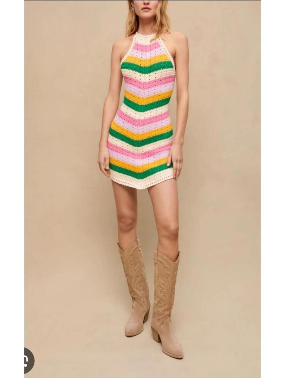 Maje Multicolored Knit Dress (40)